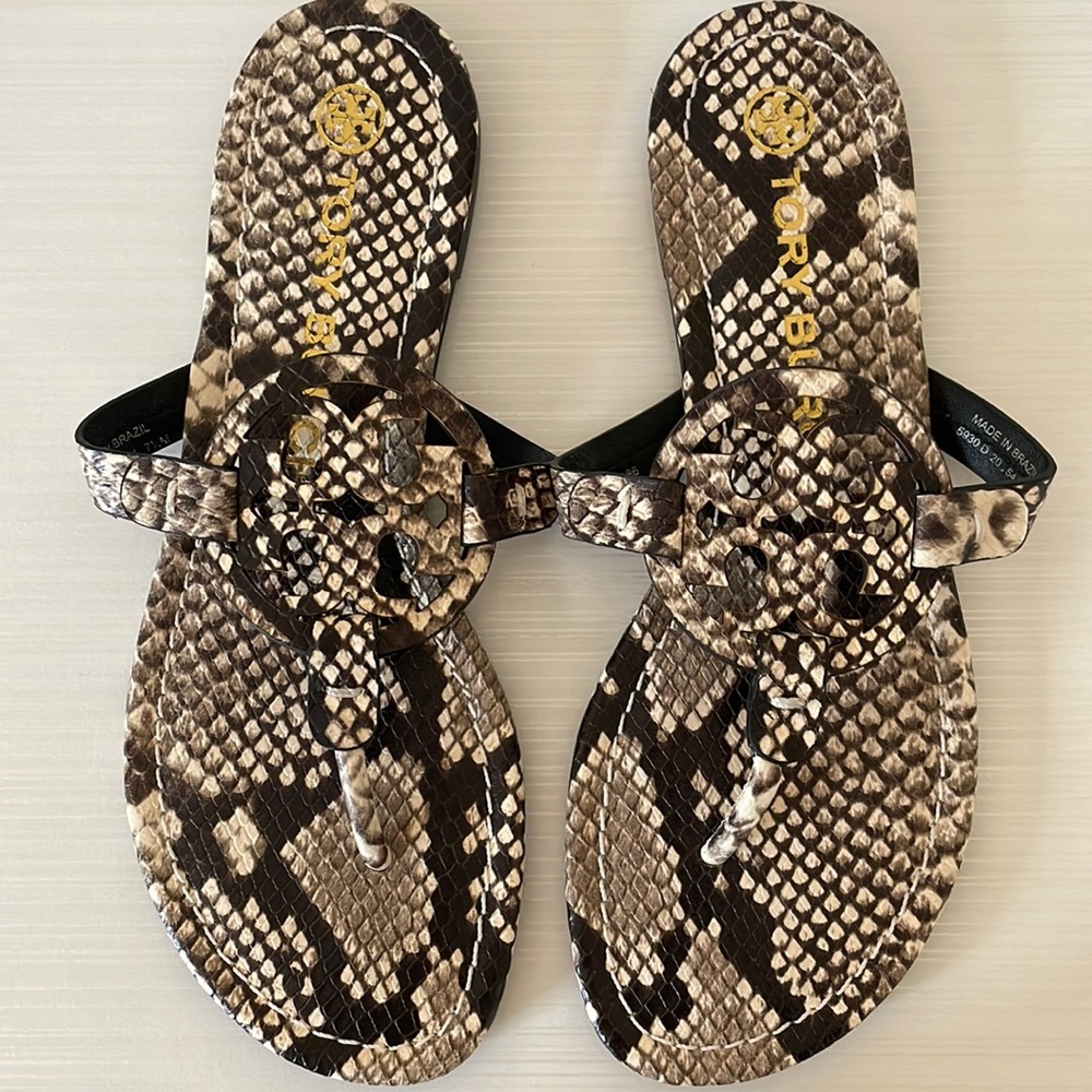 Tory Burch Miller snakeskin sandals 7 1/2